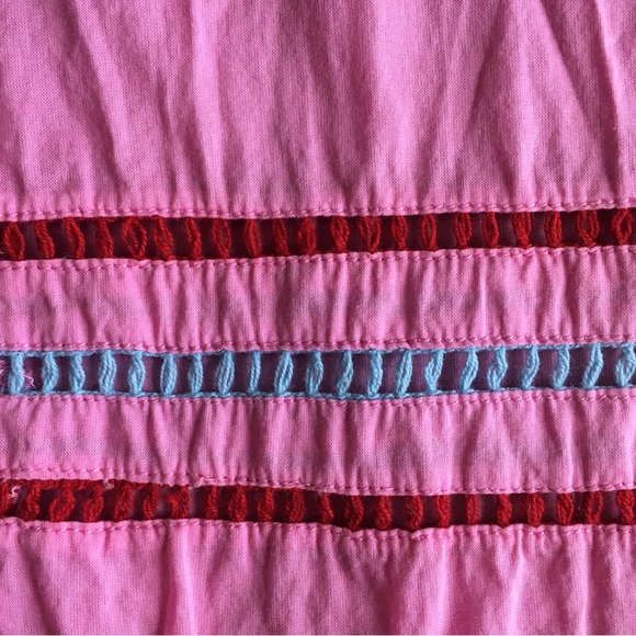 Topshop bright pink boho crochet trim a line skirt M - Picture 4 of 9